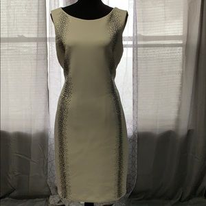 White Calvin Klein silver embellished dress
